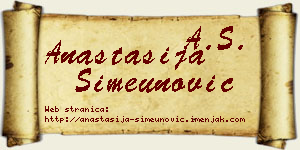 Anastasija Simeunović vizit kartica